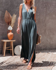 Choose Wisely Knit Maxi Dress - Olive
