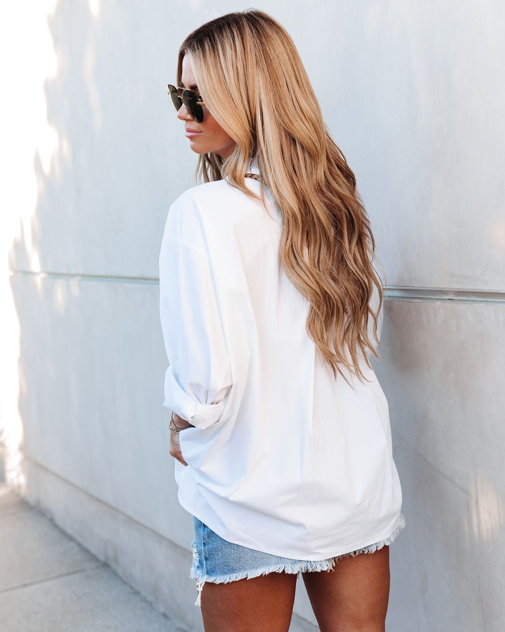 Chrissy Cotton Relaxed Button Down Shirt