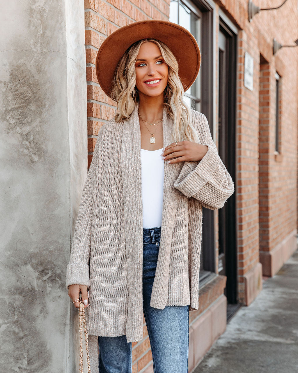 Fanning Belted Knit Cardigan