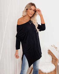 Holiday Weekend Cotton Long Sleeve Tunic - Navy
