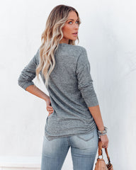 Horizon Long Sleeve Knit Top - Grey