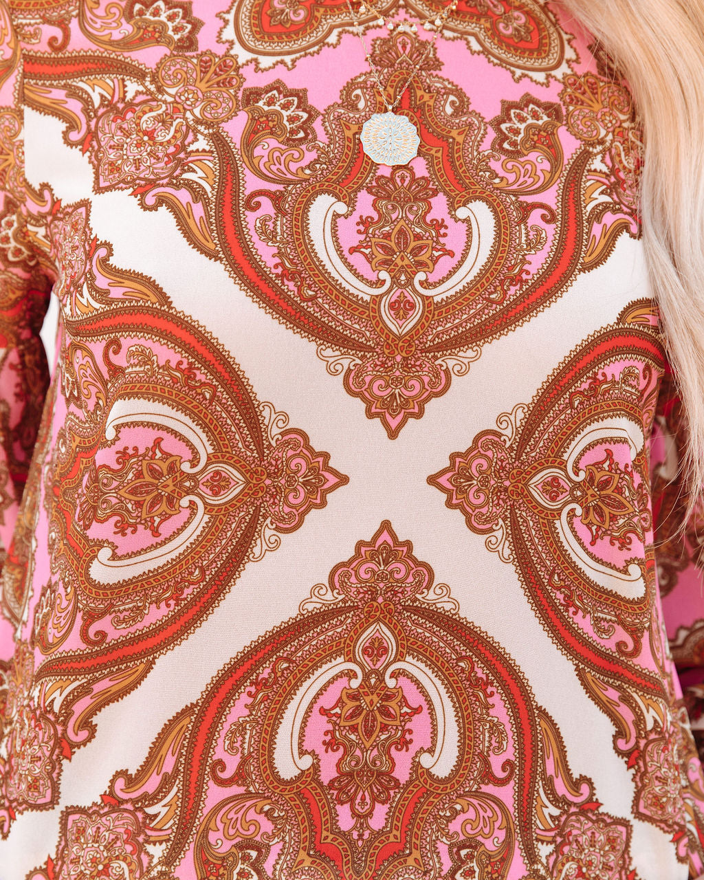 Ivanna Printed Smocked Blouse - Pink Multi