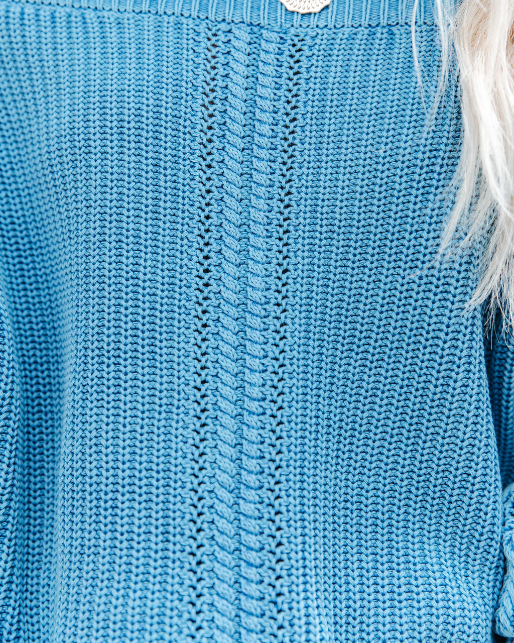Johanna Cotton Off The Shoulder Sweater - Blue