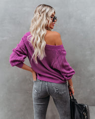 Johanna Cotton Off The Shoulder Sweater - Orchid