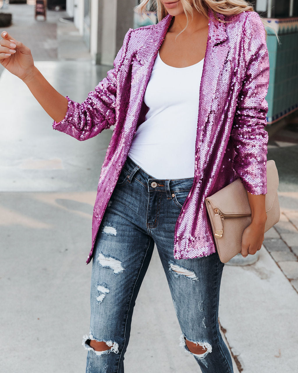 Life Of The Party Sequin Blazer - Pink