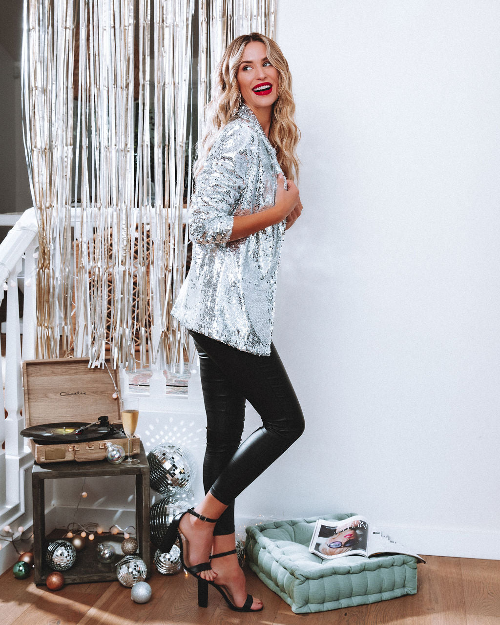 Life Of The Party Sequin Blazer - Silver