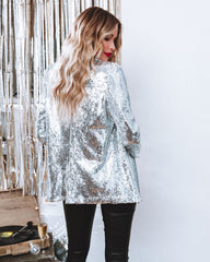 Life Of The Party Sequin Blazer - Silver