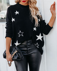 Look Up Knit Star Sweater - Black