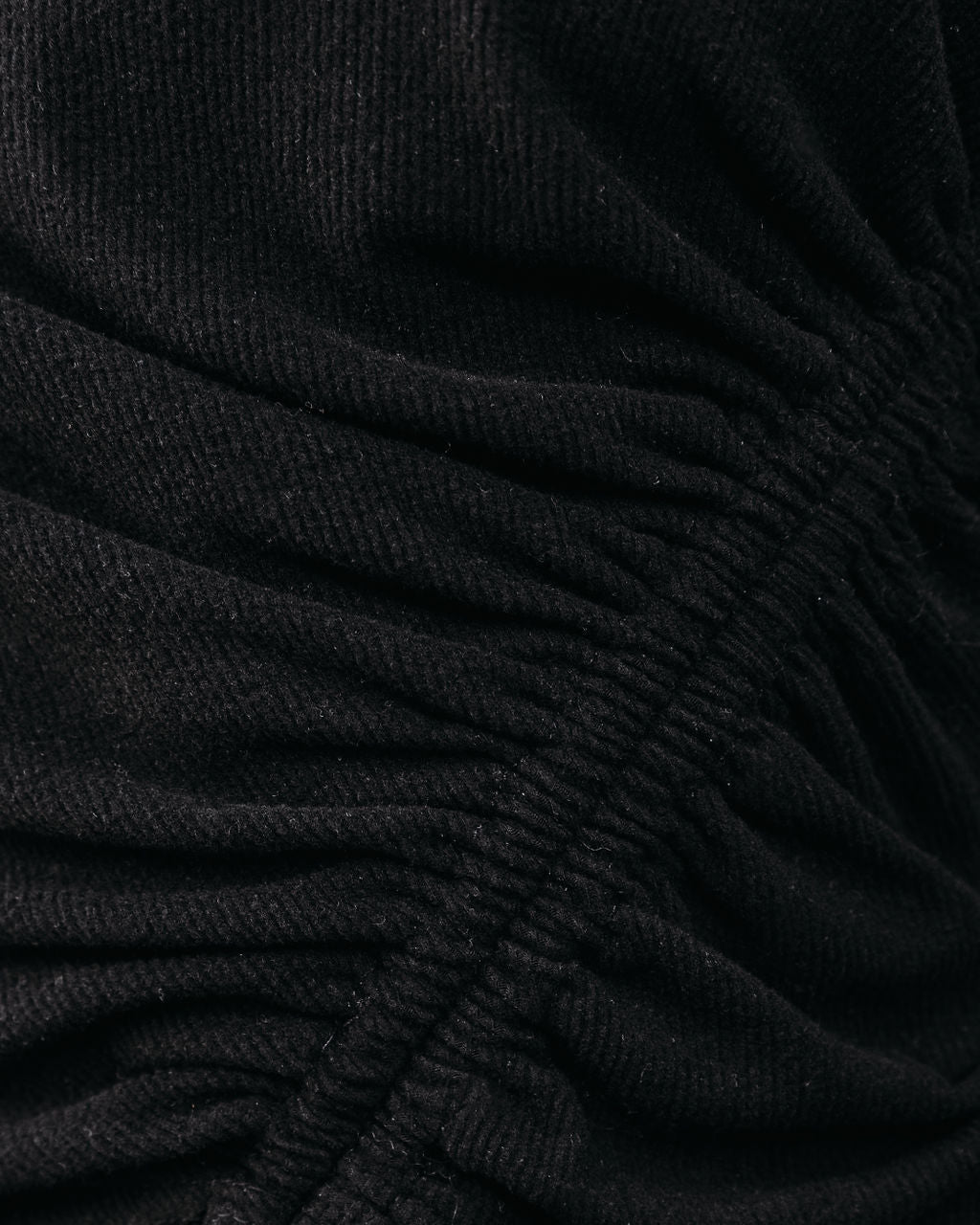 Mira Asymmetrical Ruched Long Sleeve Knit Top - Black