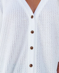 Miriam Button Down Knit Top - White