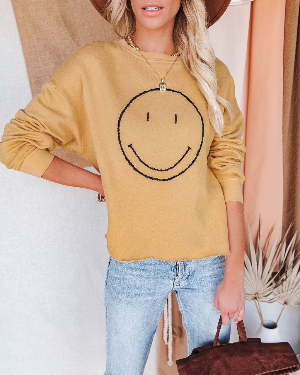 More Smiles Cotton Blend Embroidered Pullover