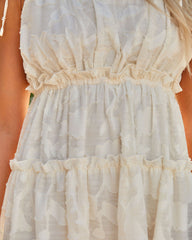 Prentis Tiered Textured Babydoll Dress - Cream