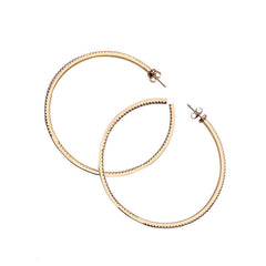 Sparkly Rhinestone Embellished Metal Hoop Earrings - Gold