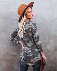 Stand For Something Camo Knit Top