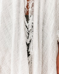 Summer Solstice Fringe Kimono - Off White